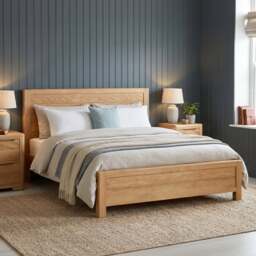 Harper Solid Oak Super King Bed