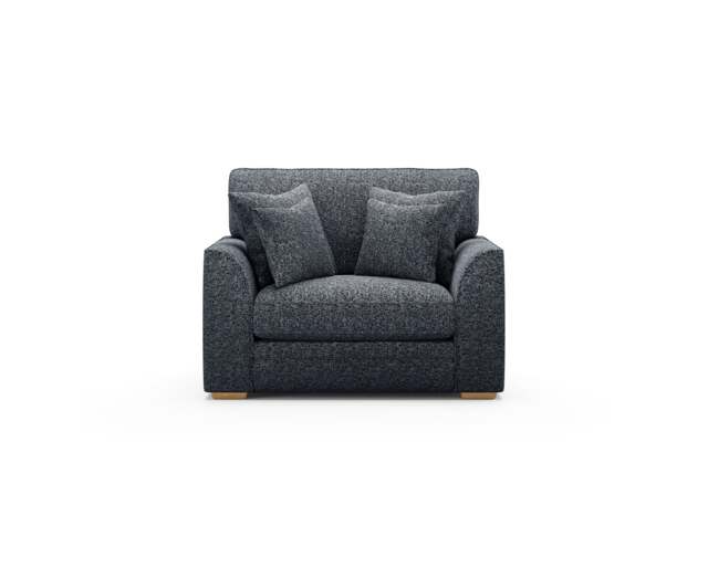 Jasper Navy Chenille Fabric Love Chair