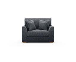 Jasper Navy Chenille Fabric Love Chair