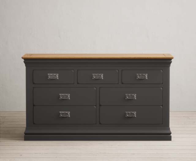Charwood Oak and Charcoal Painted Wide Chest of Drawers