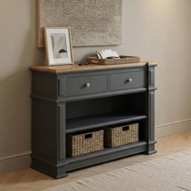 Lawson Oak and Charcoal Grey Painted Console Table
