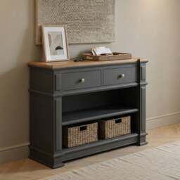 Lawson Oak and Charcoal Grey Painted Console Table