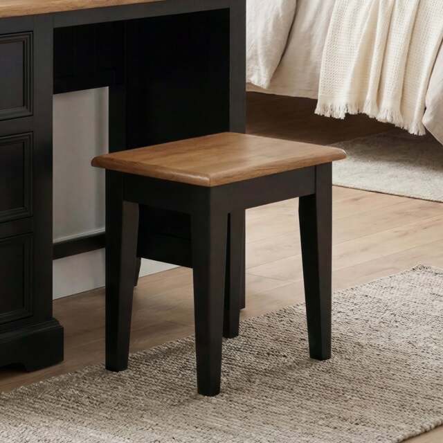 Charlton Oak and Black Painted Dressing Table Stool
