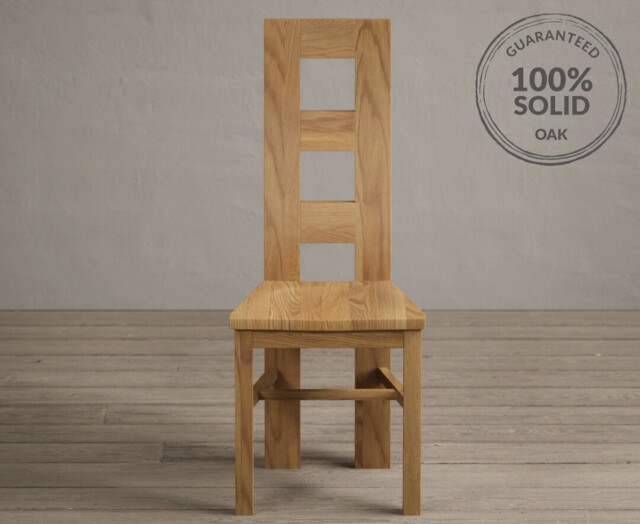 Natural Oak Set of 2 Oak Dining Chairs