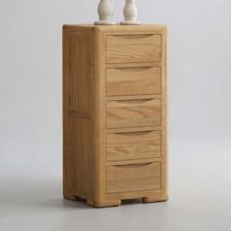 Harper Solid Oak 5 Drawer Tallboy