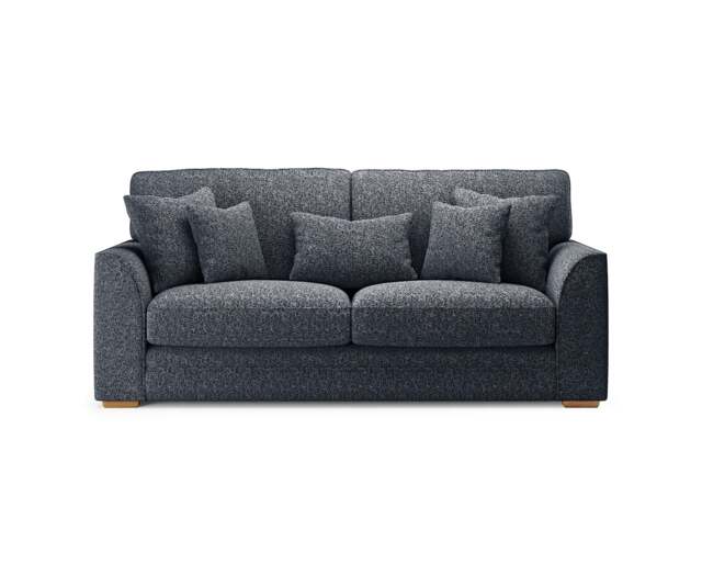 Jasper Navy Chenille Fabric 3 Seater Sofa