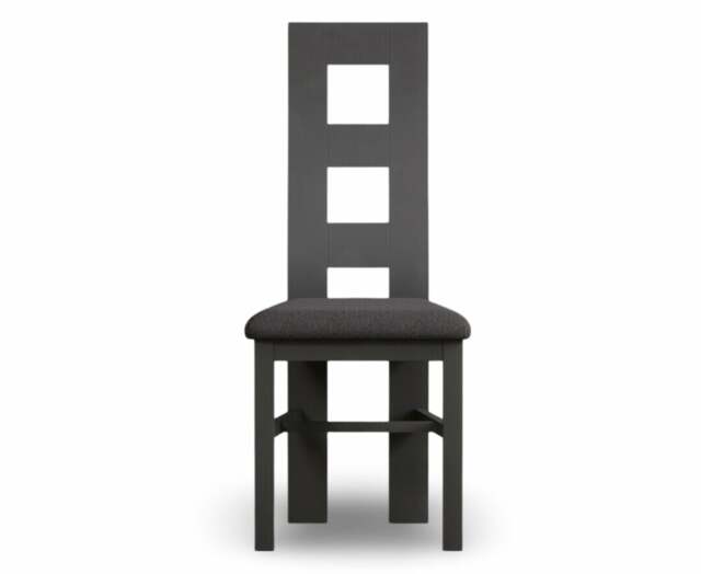 Painted Charcoal Grey Set of 2 Painted Dining Chairs