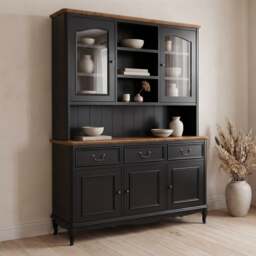 Chateau Noir Oak and Black Painted Large Dresser