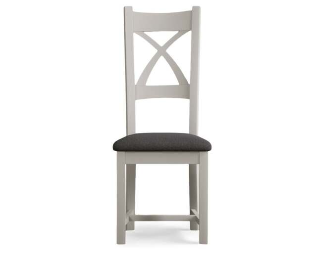 Painted Charcoal Grey Set of 2 Painted Dining Chairs