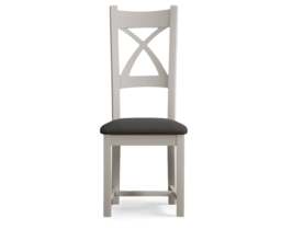 Painted Charcoal Grey Set of 2 Painted Dining Chairs
