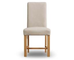 Braced Natural Set of 2 Fabric Dining Chairs