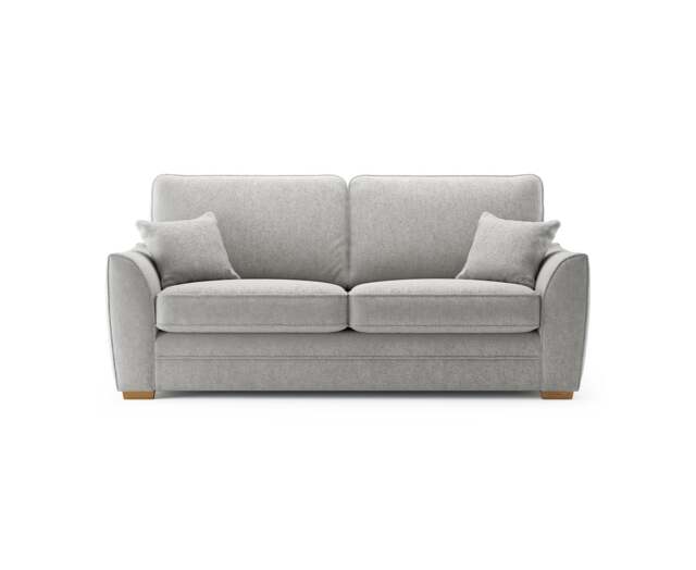 Bella Silver Fabric 3 Seater Sofa