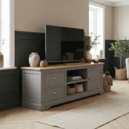 Felton Oak and Light Grey Painted Super Wide TV Cabinet
