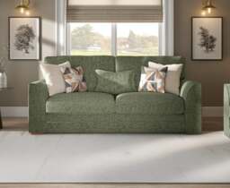 Jasper Hunter Green Chenille Fabric 3 Seater Sofa