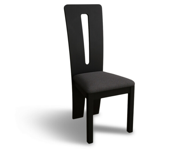 Lucca Black Dining Chairs with Blue Fabric Seat Pad