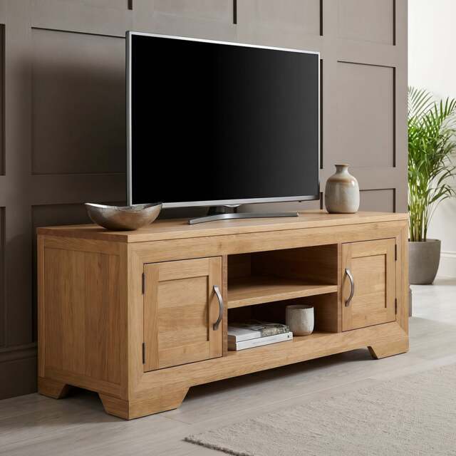 Tilt 100% Solid Oak Super Wide TV Cabinet