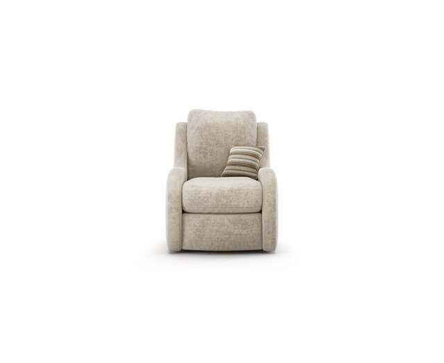 Palermo Cream Chenille Fabric High Back Swivel Armchair