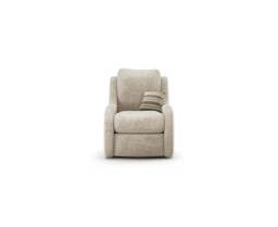 Palermo Cream Chenille Fabric High Back Swivel Armchair