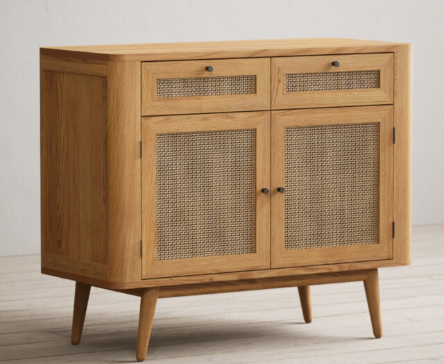 Oak Rattan Small Sideboard