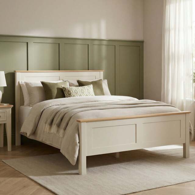Madley Oak and Cream Painted Double Bed
