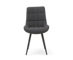 Larson Grey Set of 2 Faux Leather Dining Chairs