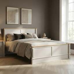 Lawson Oak and Soft White Painted Kingsize Bed