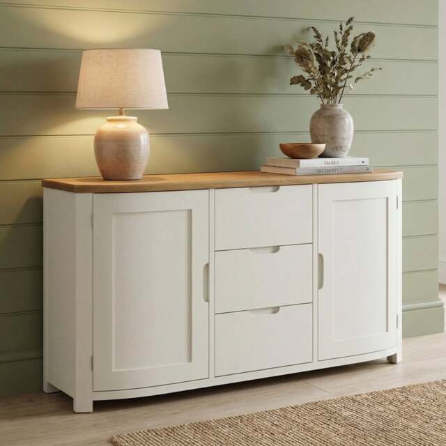 Bradwell Oak and Signal White Painted Large Sideboard