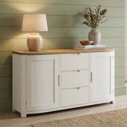 Bradwell Oak and Signal White Painted Large Sideboard