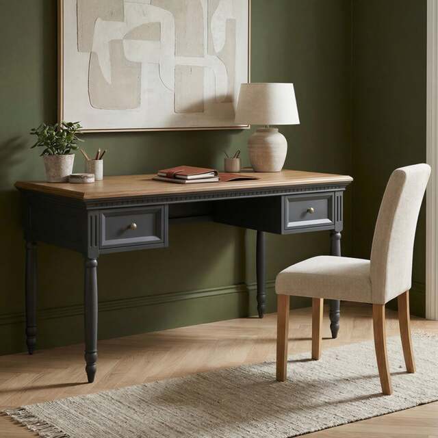 Francis Oak and Charcoal Grey Painted Computer Desk