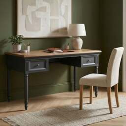 Francis Oak and Charcoal Grey Painted Computer Desk