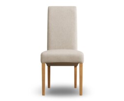 Scroll Back Natural Set of 2 Fabric Dining Chairs