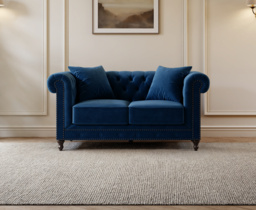 Westminster Chesterfield Blue Velvet 2 Seater Sofa