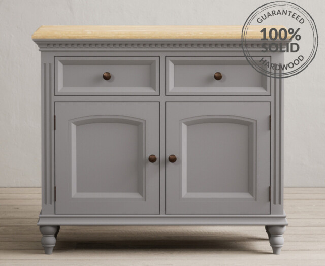 Francis Oak and Light Grey Painted Small Sideboard