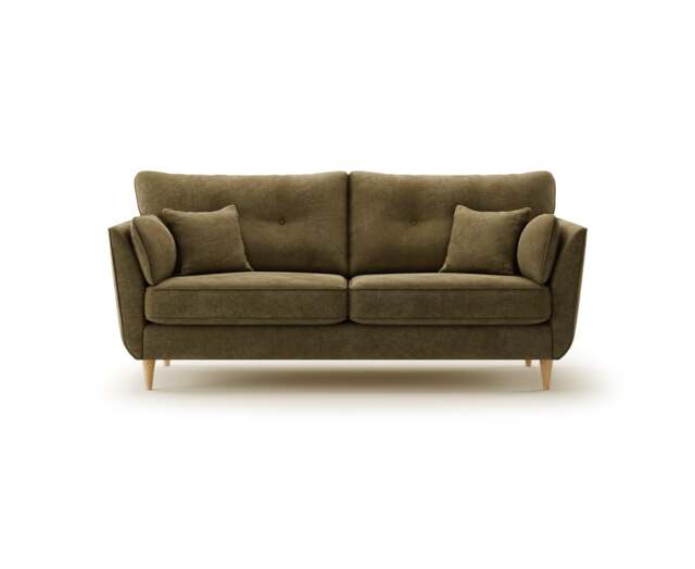 Capri Sage Chenille Fabric 3 Seater Sofa