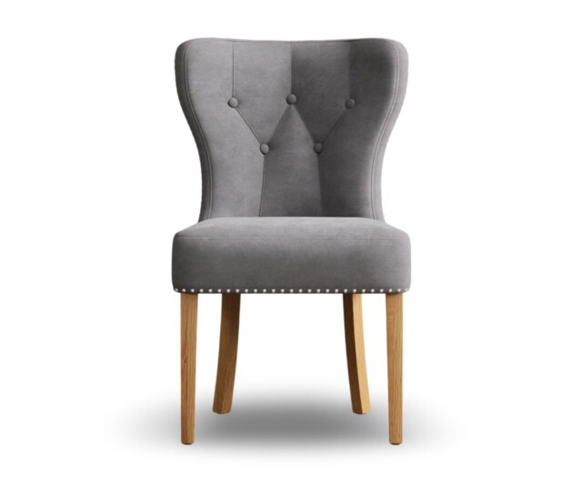 Keswick Grey Set of 2 Velvet Dining Chairs
