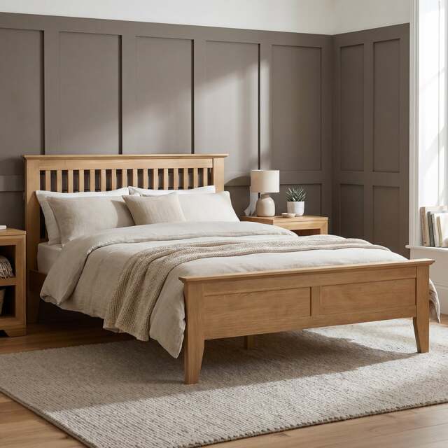 Tilt 100% Solid Oak Double Bed