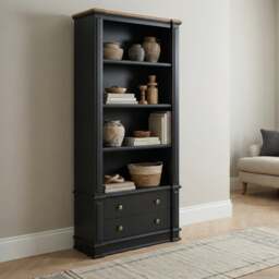 Lawson Oak and Charcoal Grey Painted Tall Bookcase