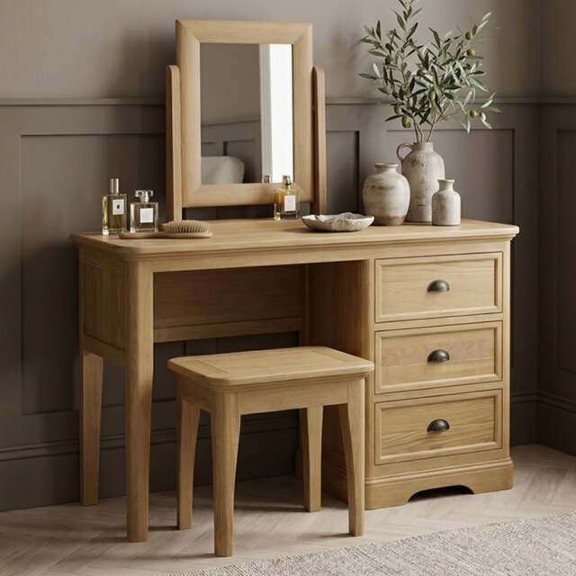 Cambridge Solid Oak Dressing Table Set