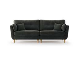 Capri Anthracite Chenille Fabric 4 Seater Sofa