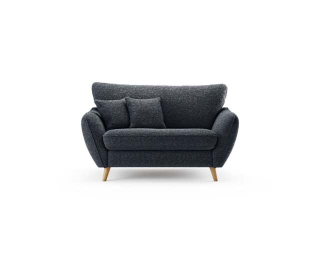 Palma Navy Chenille Fabric Love Chair