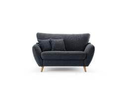 Palma Navy Chenille Fabric Love Chair