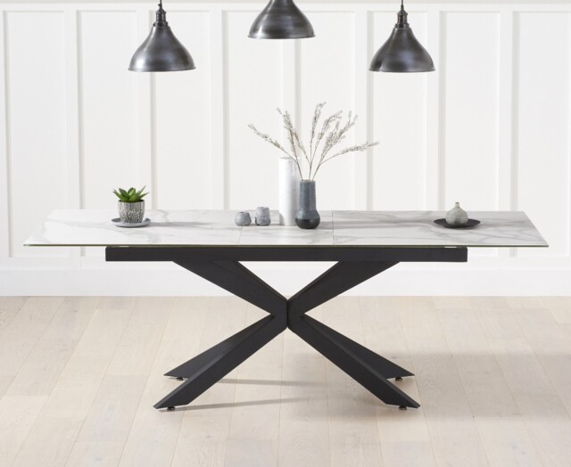 Extending Boston 180cm White Ceramic Dining Table