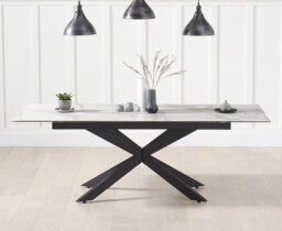 Extending Boston 180cm White Ceramic Dining Table