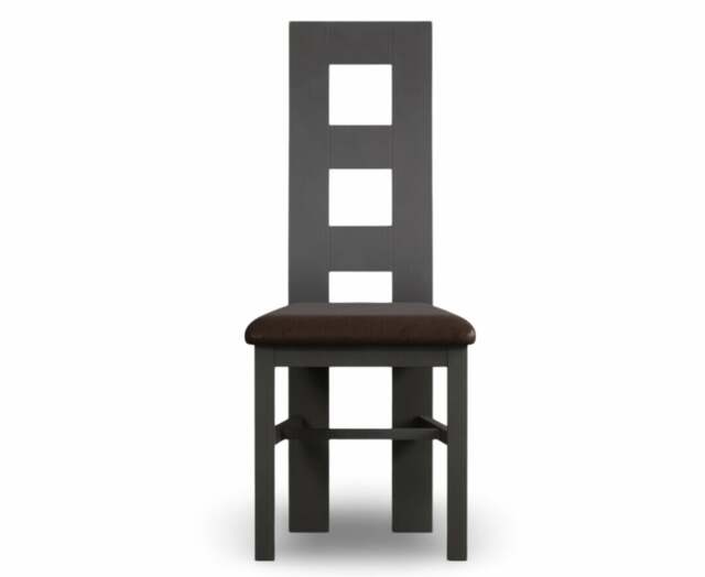 Painted Brown Set of 2 Painted Dining Chairs