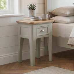 Brampton Soft Green Painted 1 Drawer Bedside Table