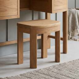Somerton Curved Solid Oak Dressing Stool