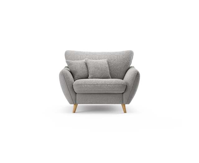 Palma Silver Chenille Fabric Armchair