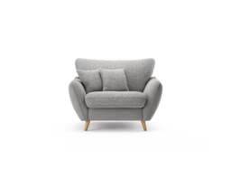 Palma Silver Chenille Fabric Armchair