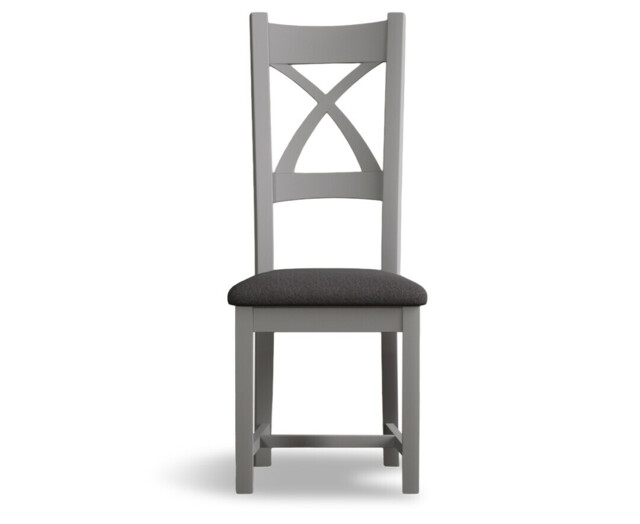 Painted Charcoal Grey Set of 2 Painted Dining Chairs