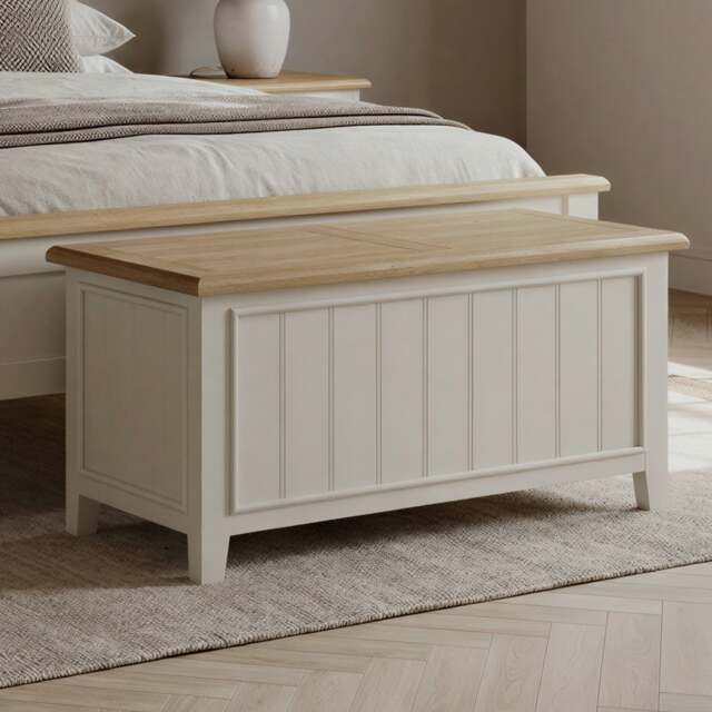 Weymouth Oak and Soft White Painted Blanket Box